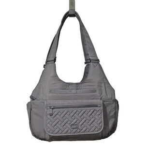 Lug Classic Romper Gray RFID Travel Shoulder Bag Purse With Key Fob New No Tags